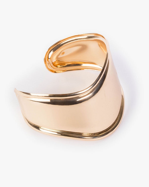 Colette by Colette Hayman Gold Wide Wavey Cuff Bracelet