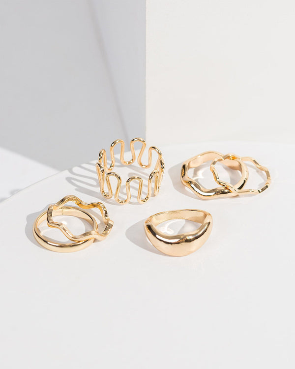 Colette by Colette Hayman Gold Wiggly Multi Pack Rings