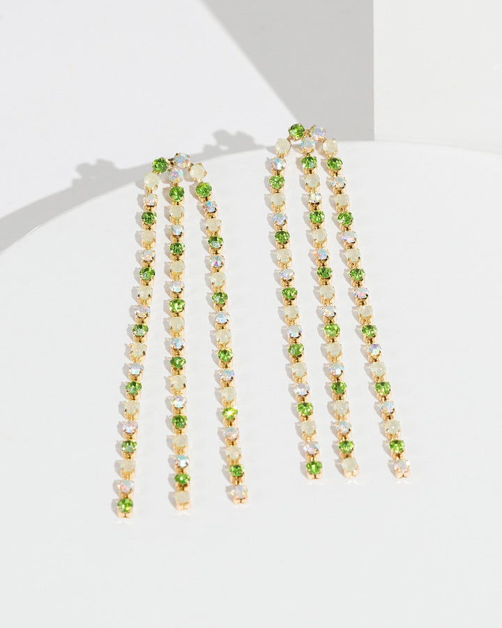 Colette by Colette Hayman Green Chain Tassel Earrings