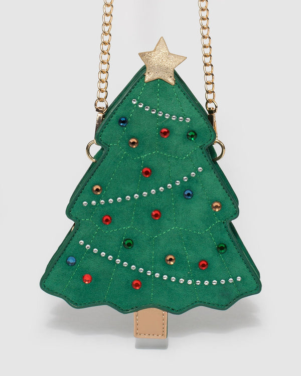 Colette by Colette Hayman Green Christmas Tree Crossbody Bag