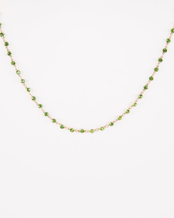 Colette by Colette Hayman Green Crystal Fine Chain Necklace
