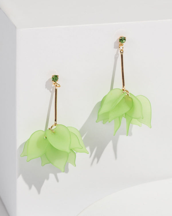 Colette by Colette Hayman Green Crystal Petal Earrings