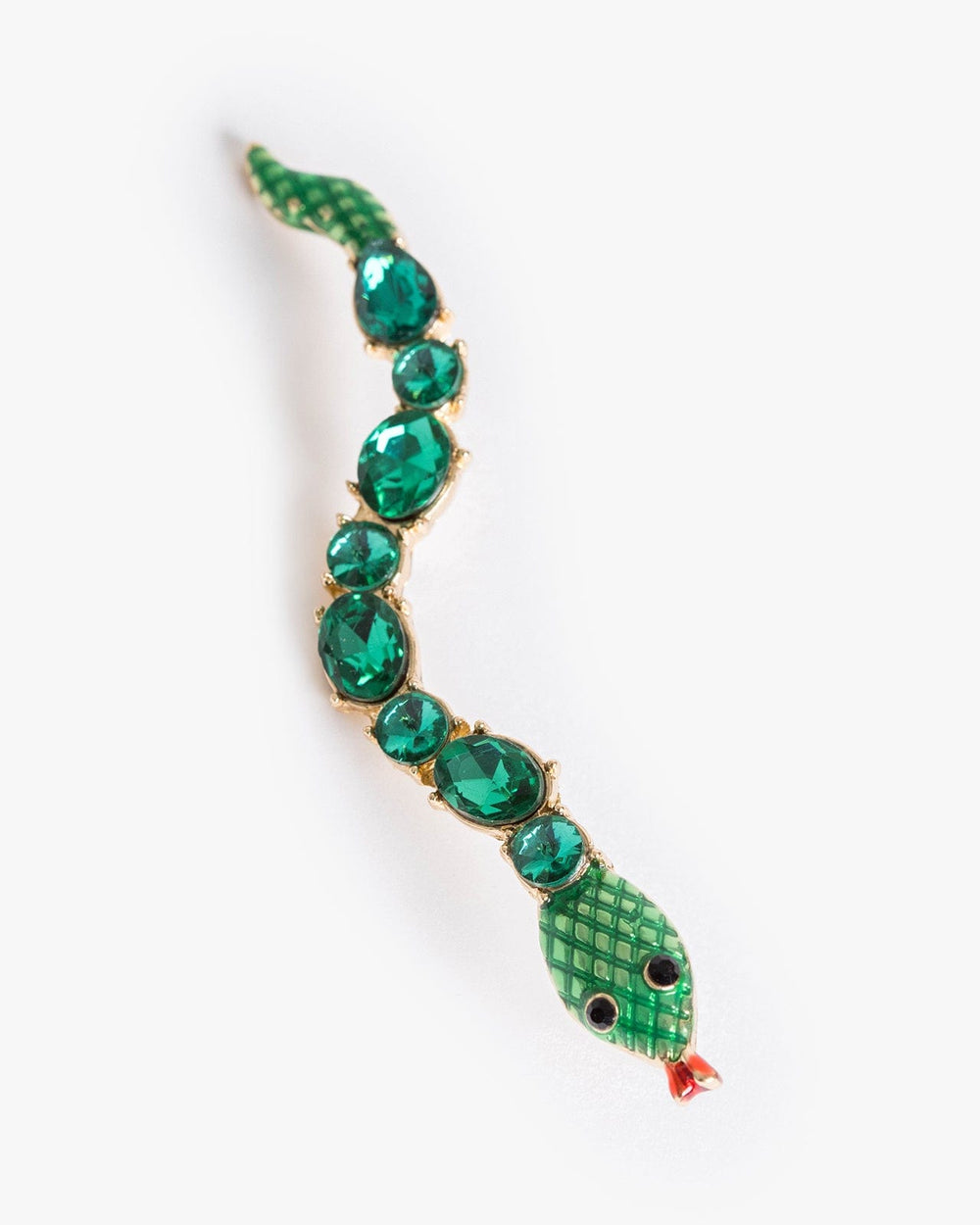 Green Crystal Snake Detail Drop Earrings colette hayman