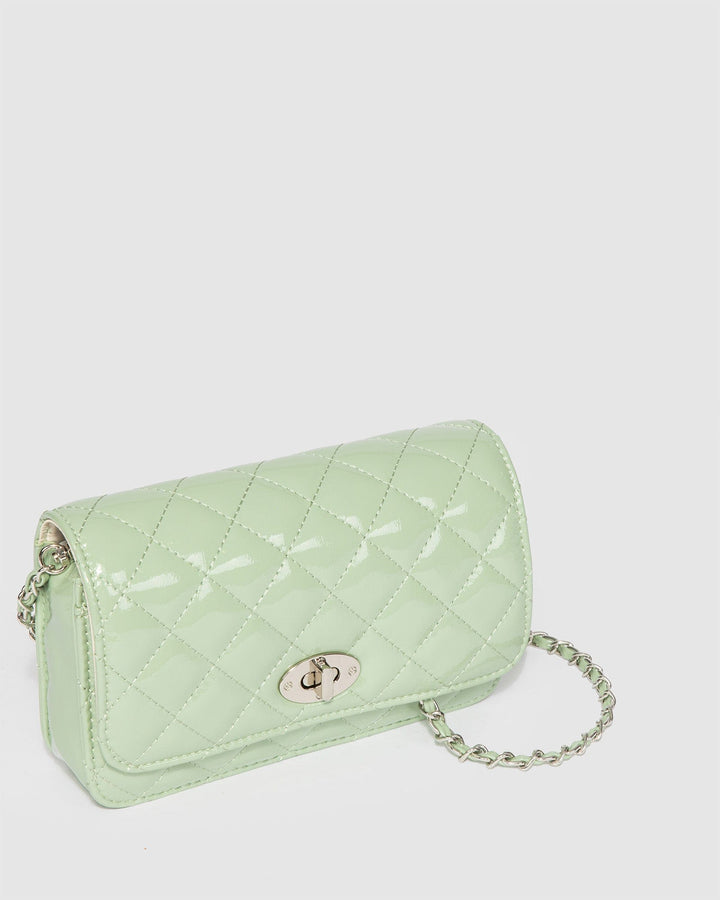 Colette by Colette Hayman Green Eboni Quilted Crossbody Bag