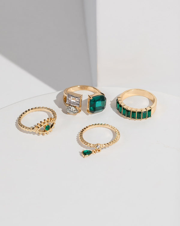 Colette by Colette Hayman Green Evil Eye Ring Pack