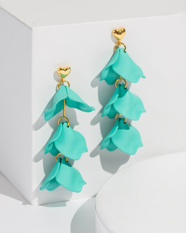 Colette by Colette Hayman Green Heart Petals Drop Earrings