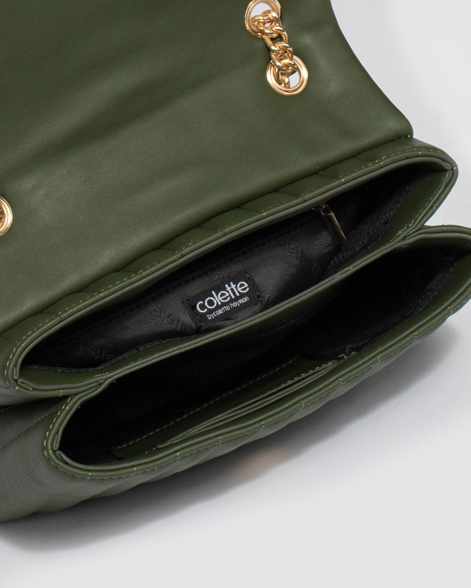 Green Malia Quilt Crossbody Bag colette by colette hayman