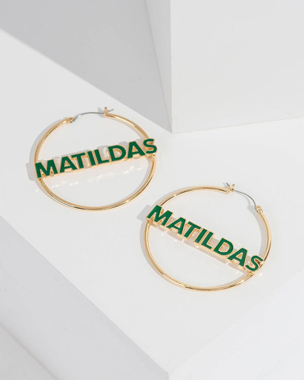 Colette by Colette Hayman Green Matildas Logo Hoop Earring