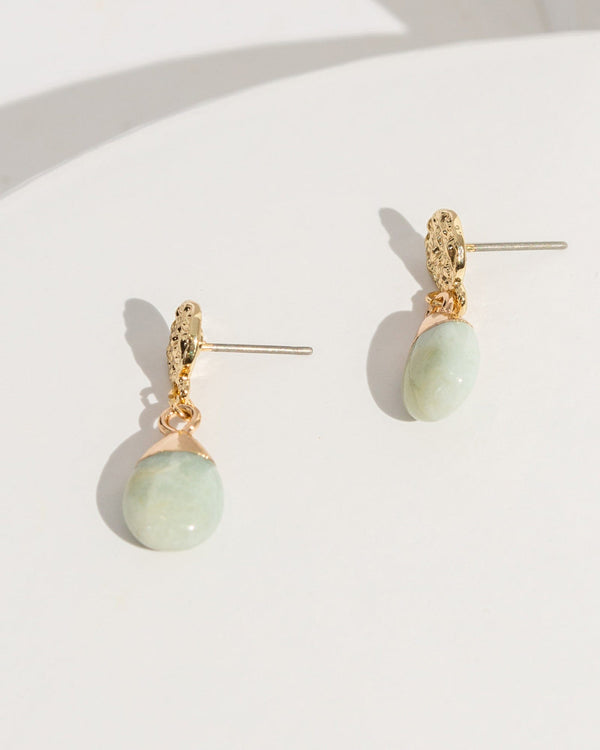 Colette by Colette Hayman Green Semi Precious Stone Earrings