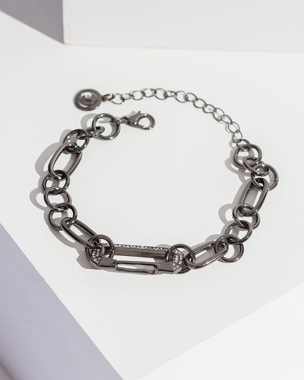Colette by Colette Hayman Gunmetal Chunky Chain Clip Bracelet