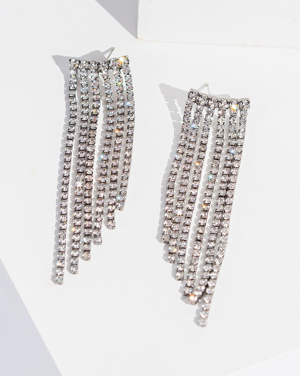 Colette by Colette Hayman Gunmetal Spaced Chain Tassel Earrings