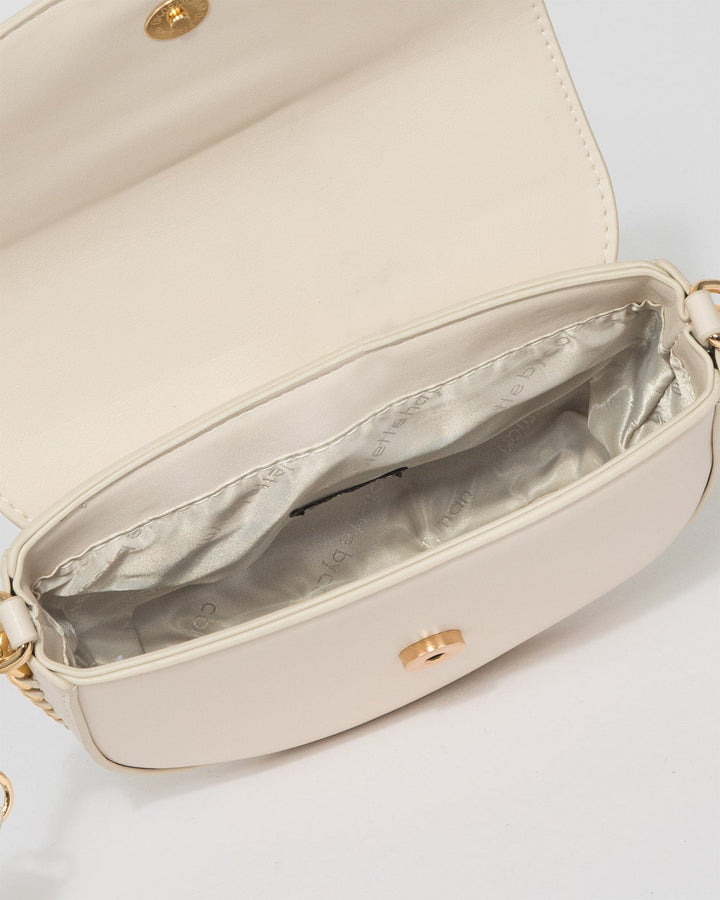 Colette by Colette Hayman Ivory Alvita Chain Saddle Bag