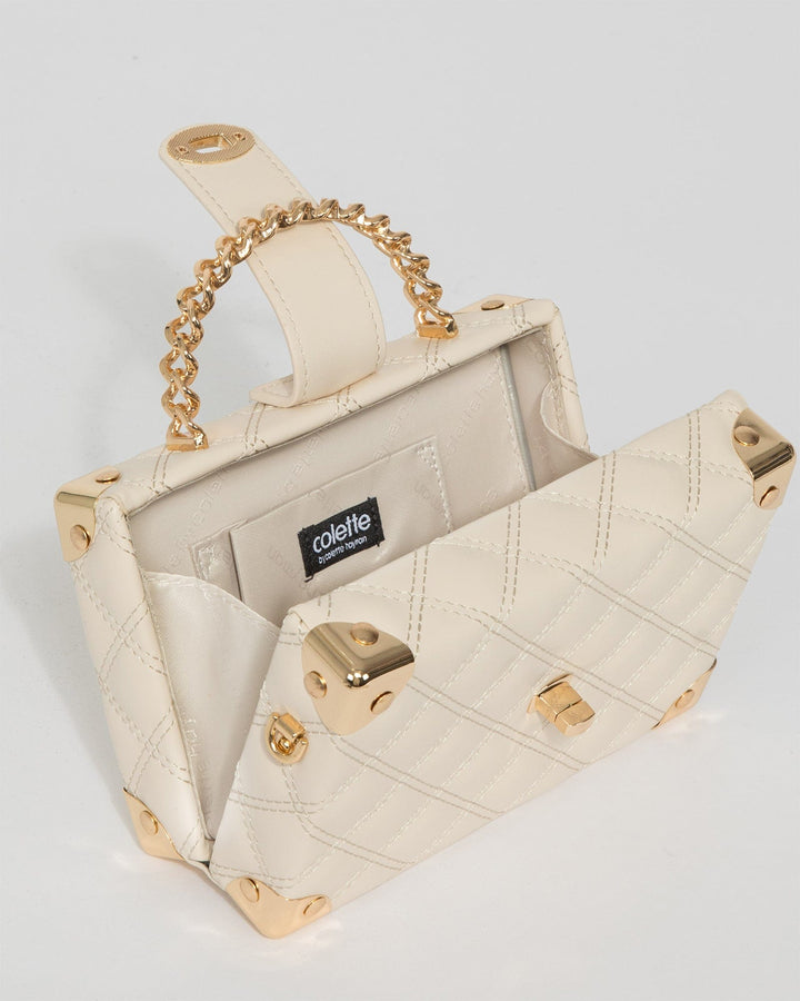 Colette by Colette Hayman Ivory Kendal Chain Handle Trunk Bag