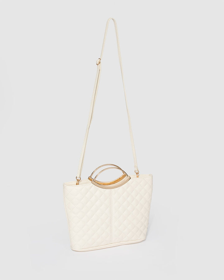 Colette by Colette Hayman Ivory Quilted Jessie Clutch Bag