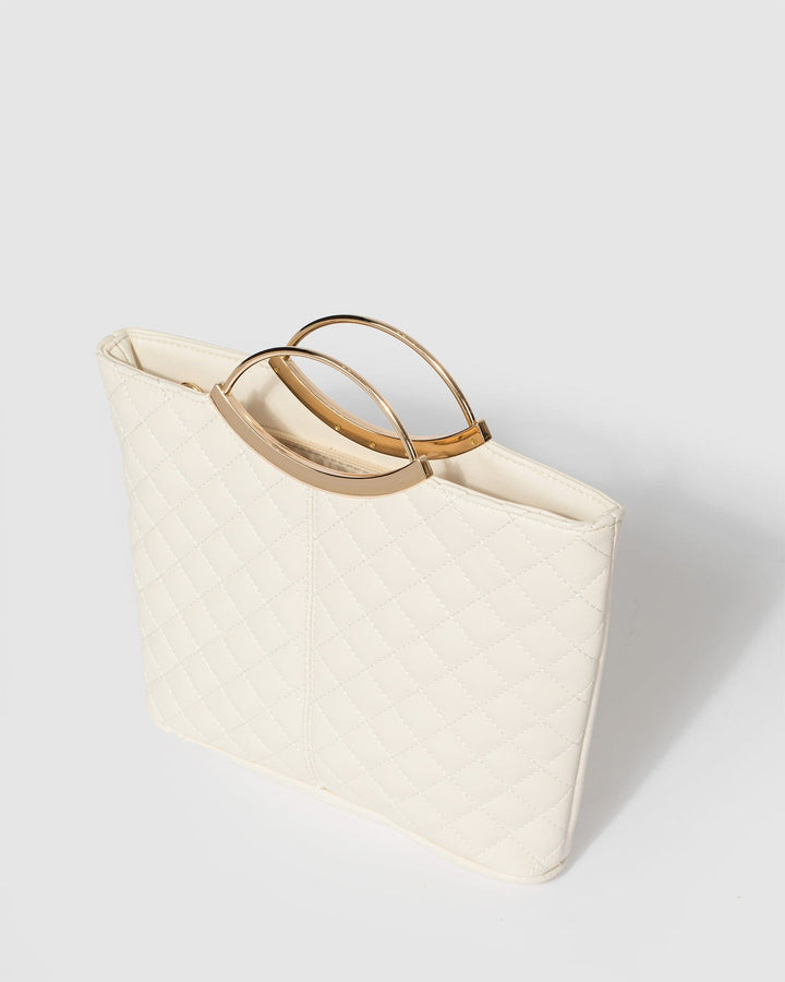 Colette by Colette Hayman Ivory Quilted Jessie Clutch Bag