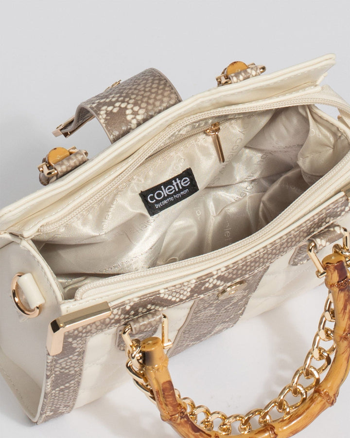 Colette by Colette Hayman Ivory Sia Bamboo Handle Mini Bag