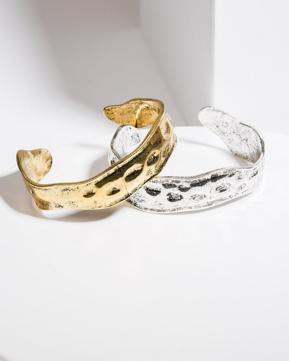 Mixed Metals Beaten Metal Cuff Bracelet colette hayman