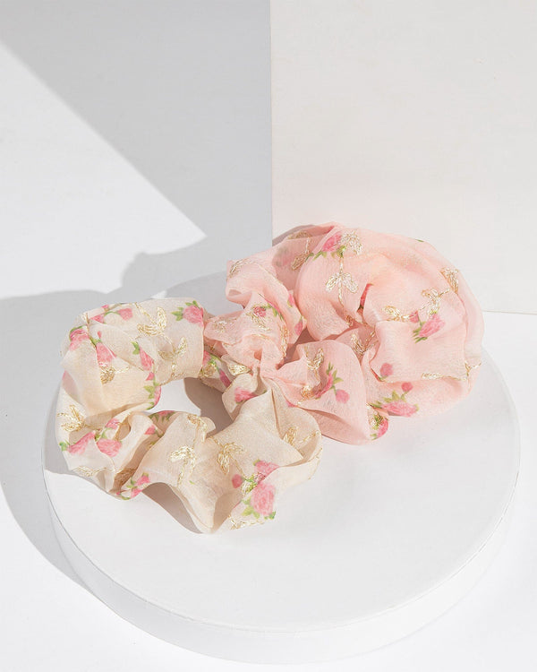 Colette by Colette Hayman Multi 2Pack Soft Floral Scrunchies