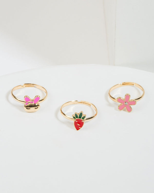 Colette by Colette Hayman Multi Bunny Flower And Carrot Rings