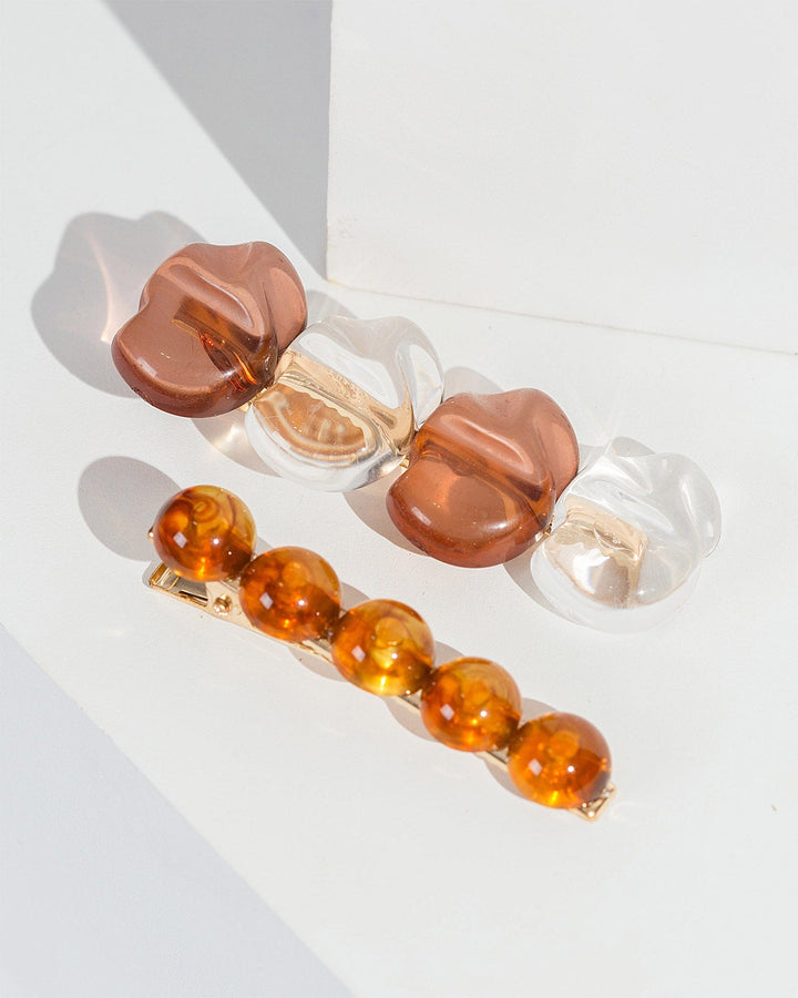 Colette by Colette Hayman Multi Colour 2 Pack Molten Bead Hair Slides