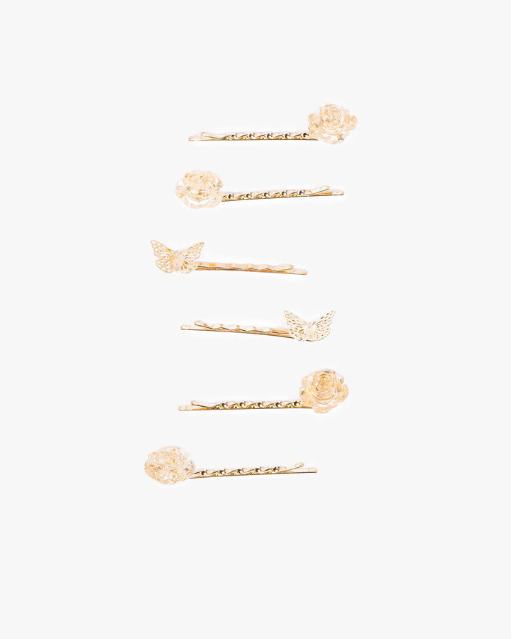 Colette by Colette Hayman Multi Colour 6 Pack Butterly And Flower Hair Slides