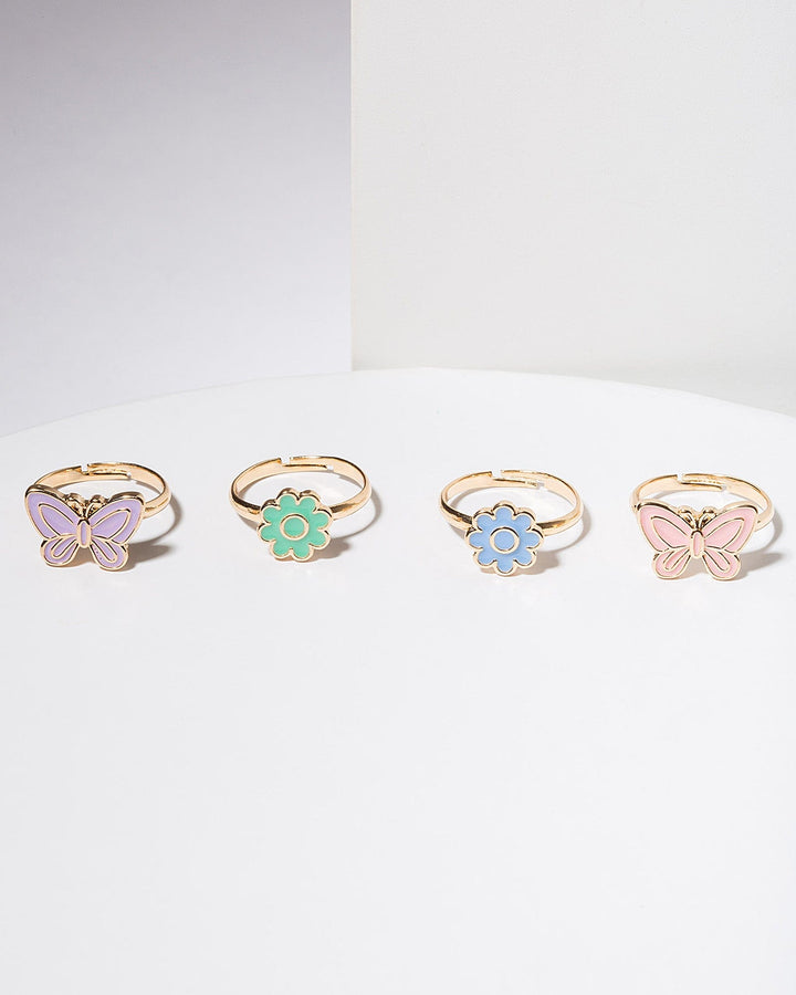 Colette by Colette Hayman Multi Colour Butterfly & Flower Ring Pack