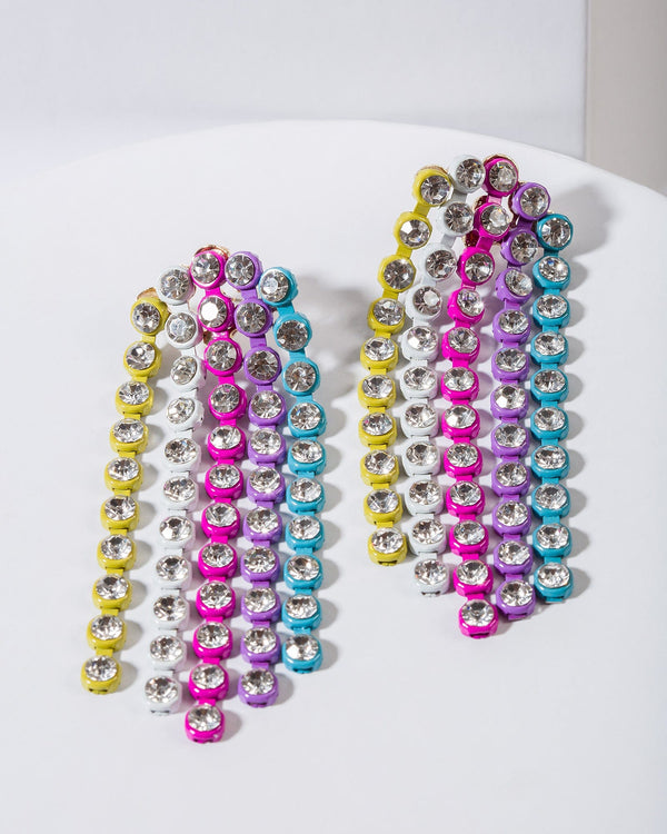Colette by Colette Hayman Multi Colour Crystal Chain Fall Earrings