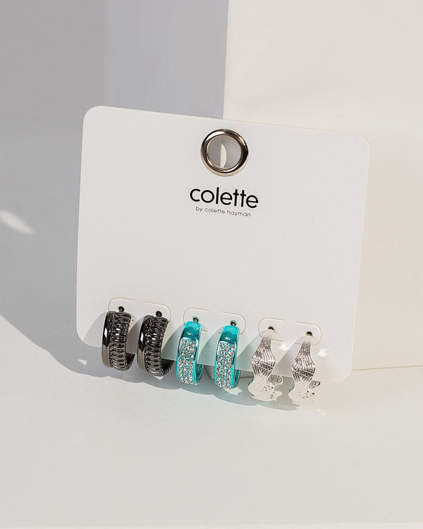 Colette by Colette Hayman Multi Colour Double Hoop Earring Pack