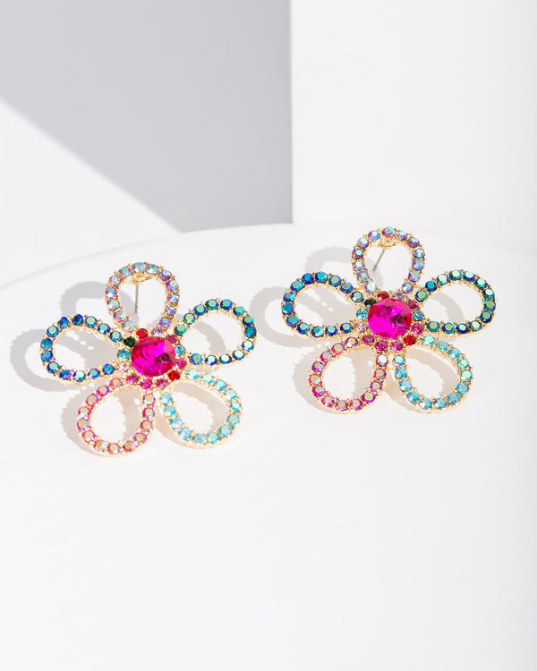 Colette by Colette Hayman Multi Colour Flower Stud Earrings