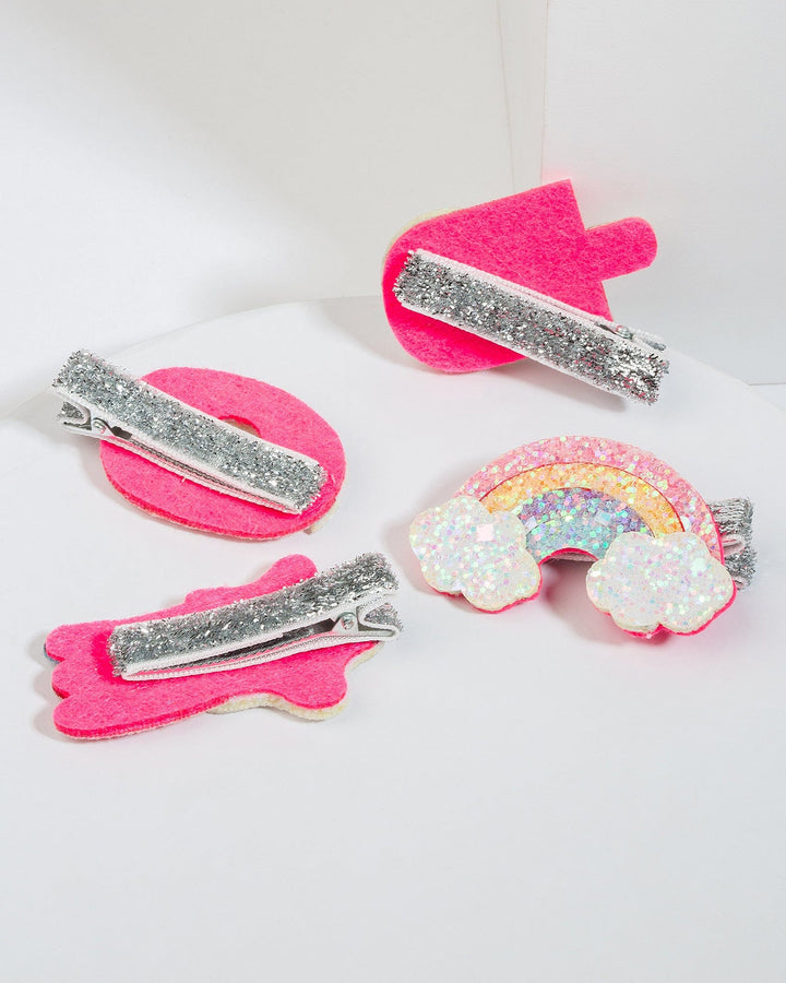 Colette by Colette Hayman Multi Colour Glitter Donut & Star Hair Slide Pack