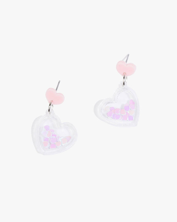 Colette by Colette Hayman Multi Colour Glitter Love Heart Drop Earrings