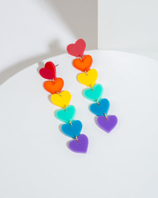 Colette by Colette Hayman Multi Colour Heart Drop Earrings