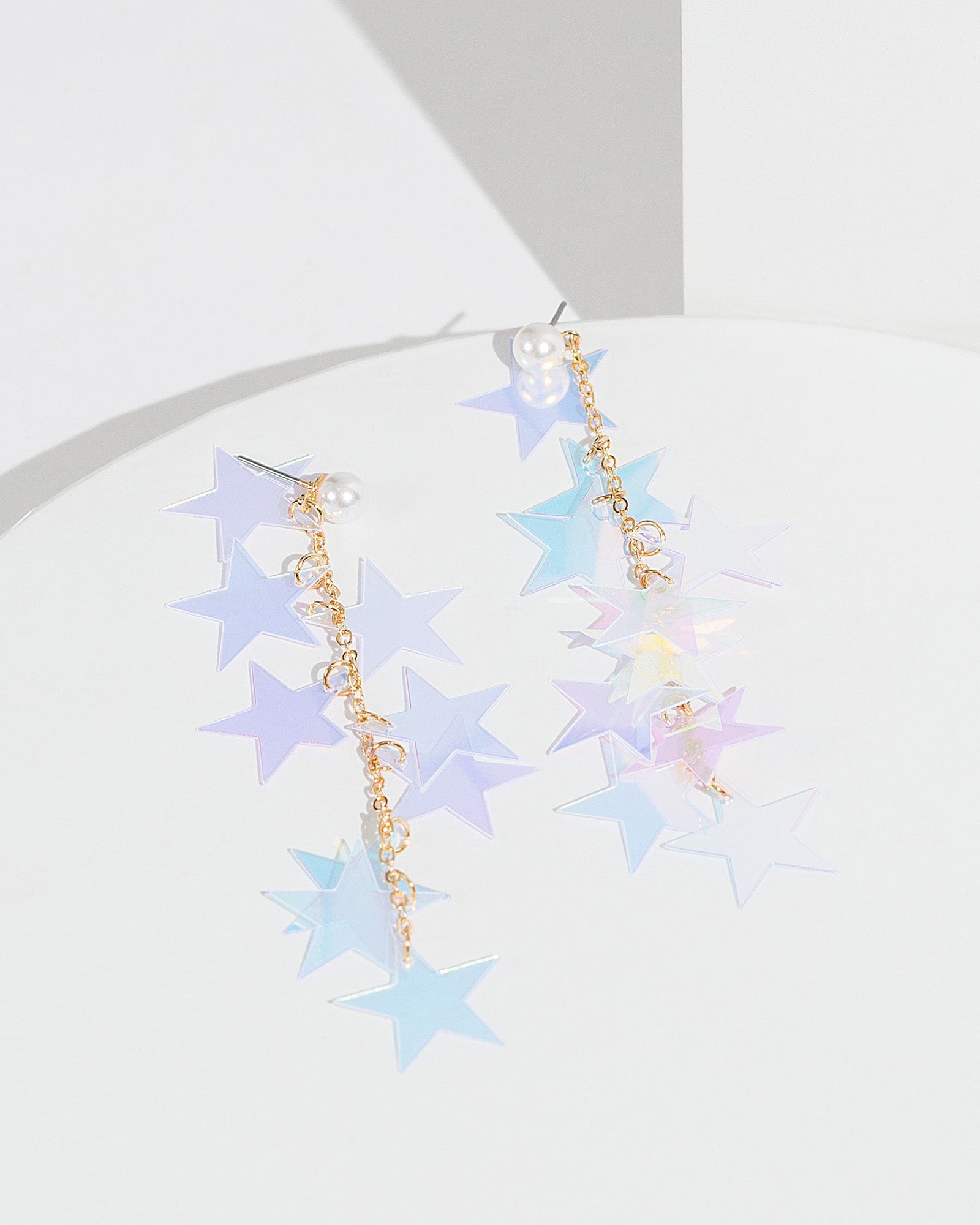 Multi Colour Holographic Stars Earrings