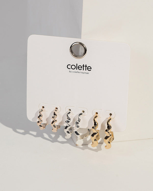 Colette by Colette Hayman Multi Colour Hoop Zig Zag Earring Pack