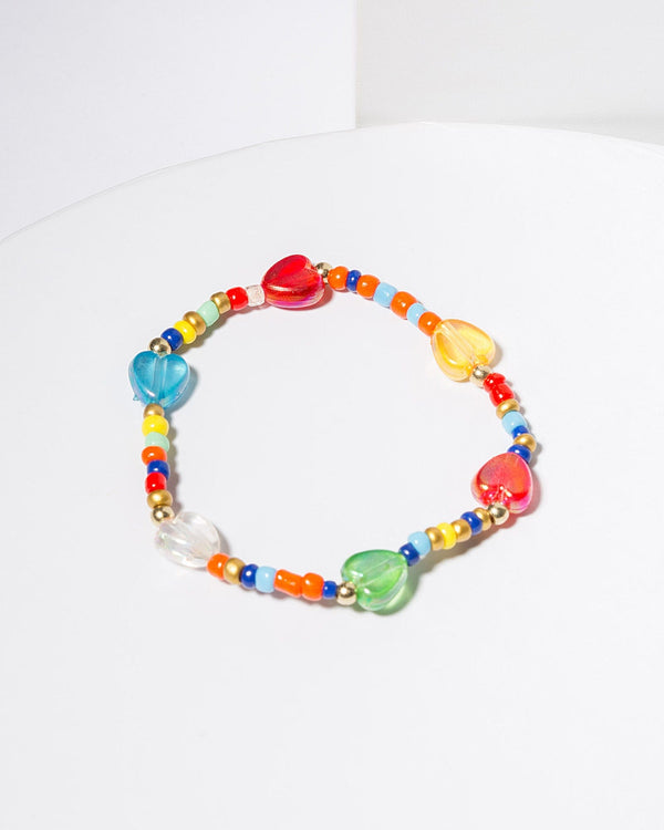 Colette by Colette Hayman Multi Colour Love Heart Beaded Bracelet