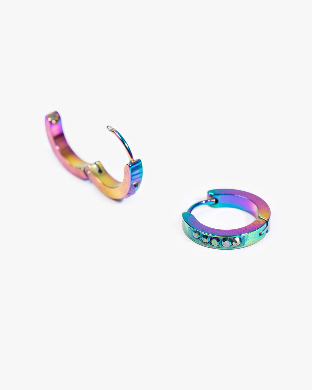 Multi Colour Ombre Crystal Detail Hoop Earrings| colette hayman