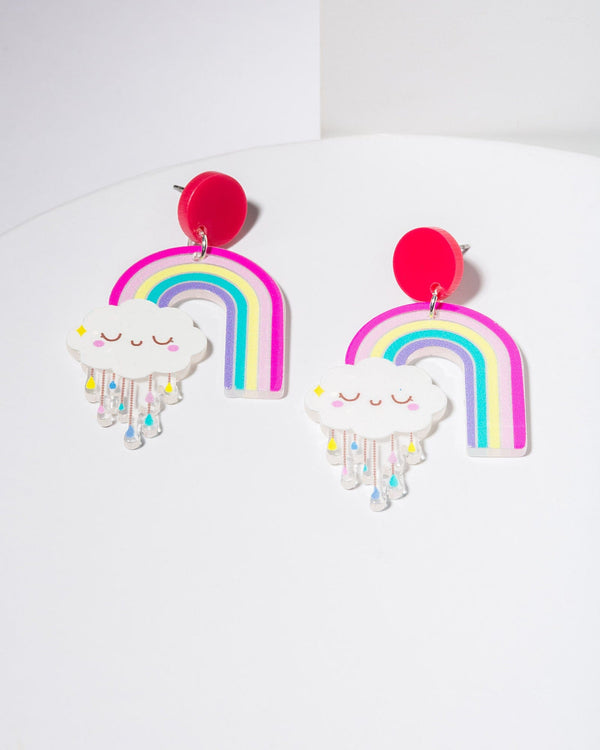Colette by Colette Hayman Multi Colour Rainbow And Cloud Earrings