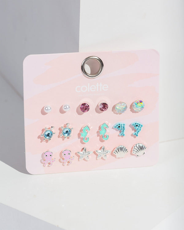 Colette by Colette Hayman Multi Colour  Sea Charms Stud Earring Pack