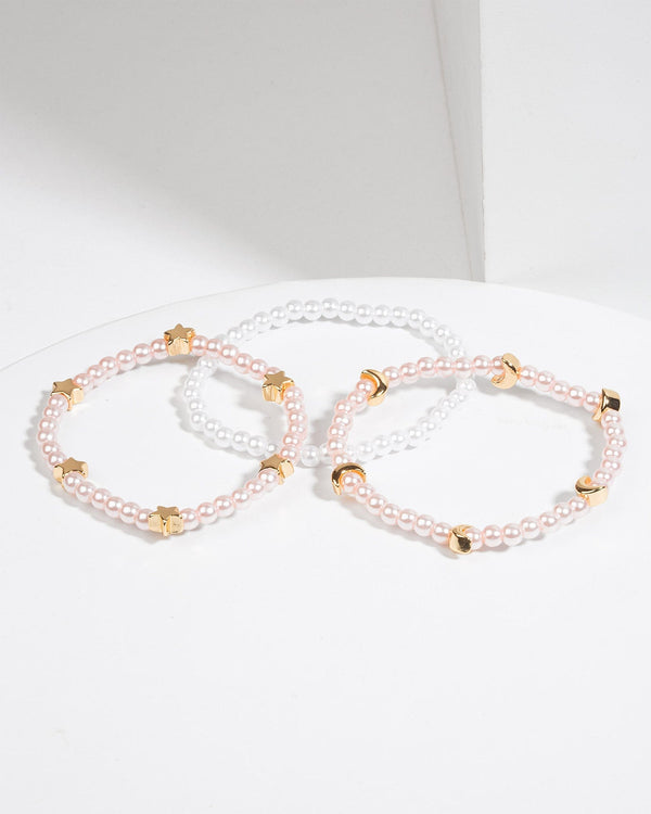 Colette by Colette Hayman Multi Pack Star And Moon Pearl Wristwear