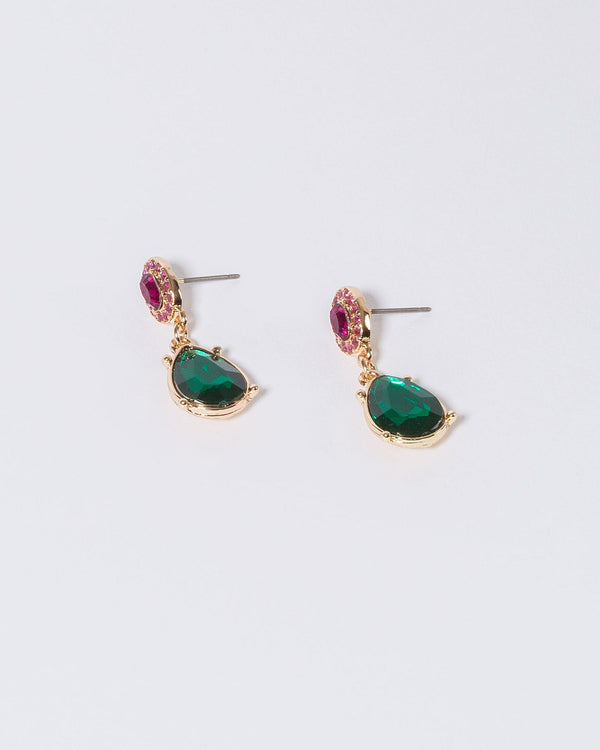 Colette by Colette Hayman Multi Small Framed Crystal Drop Earrings