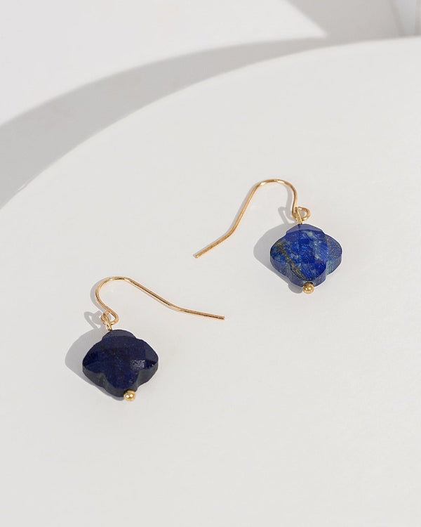 Colette by Colette Hayman Navy Blue Clover Hook Earrings