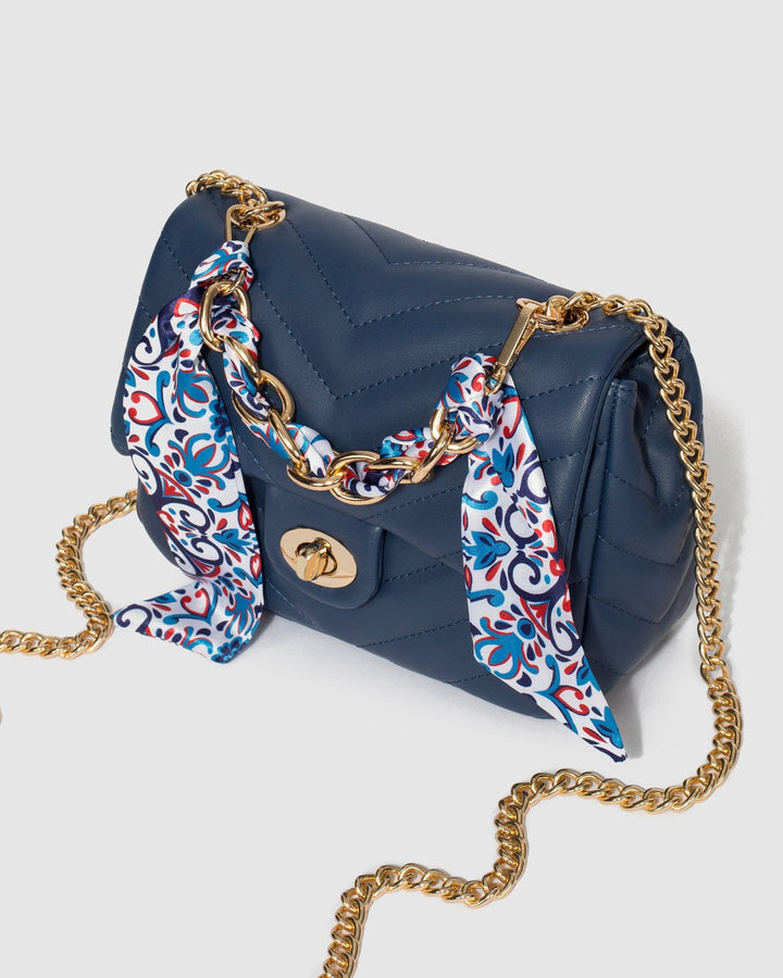 Colette by Colette Hayman Navy Blue Mia Scarf Crossbody Bag