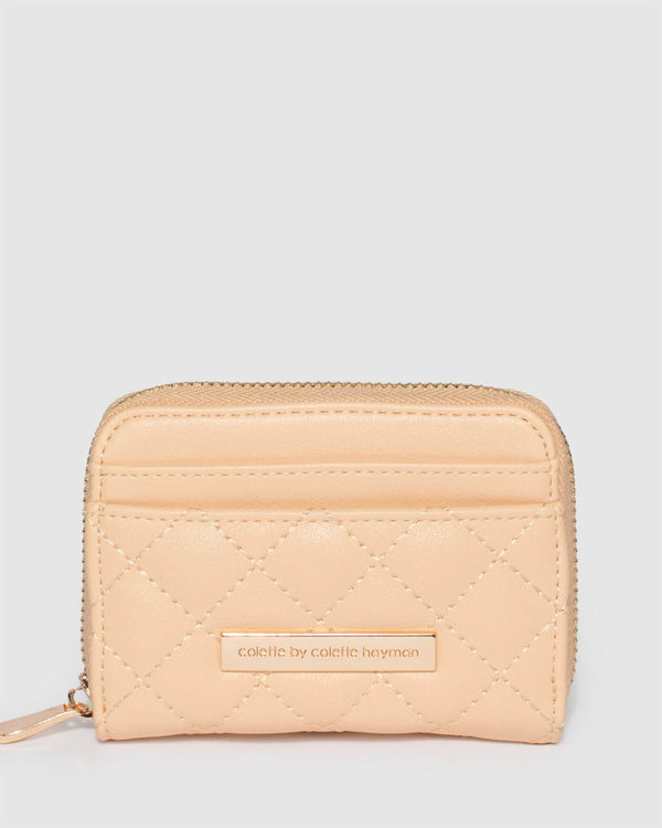 Colette by Colette Hayman Nude Quilted Lexi Zip Purse