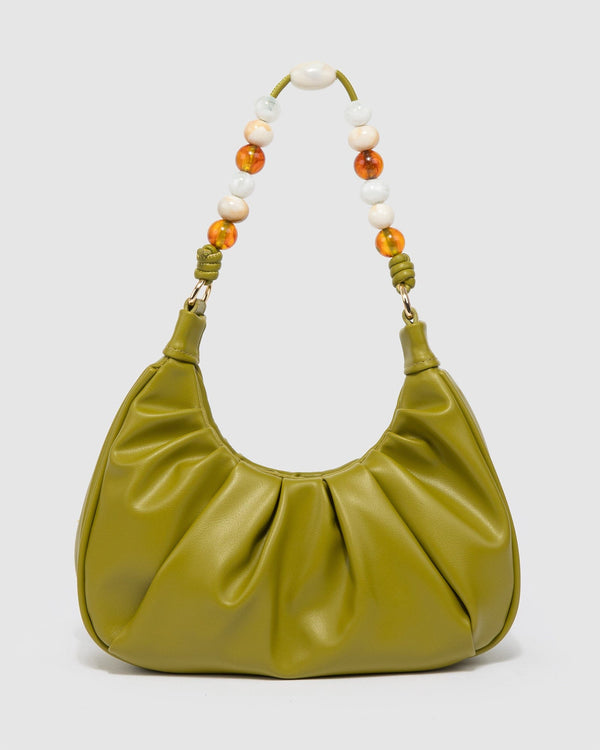 Colette by Colette Hayman Olive Tess Beaded Handle Shoulder Bag