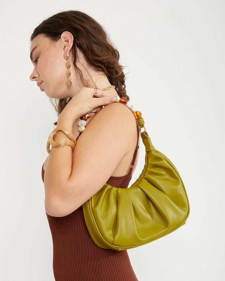 Colette by Colette Hayman Olive Tess Beaded Handle Shoulder Bag