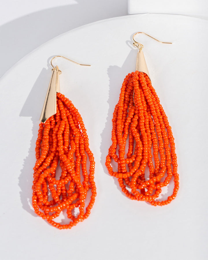 Colette by Colette Hayman Orange Beaded Loops Hook Earrings