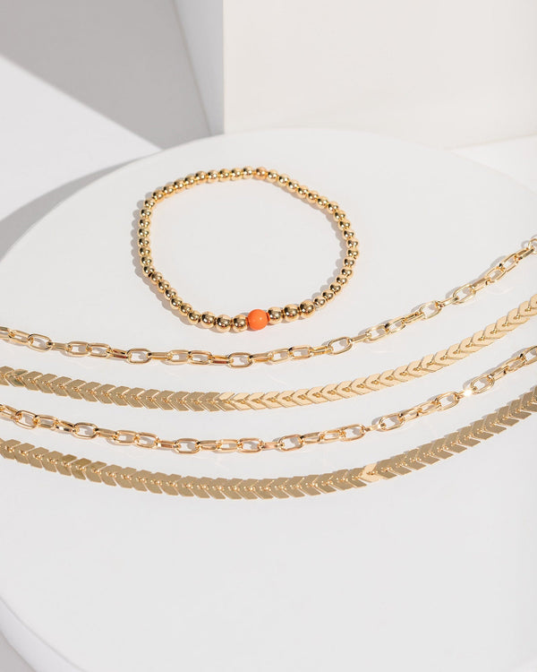 Colette by Colette Hayman Orange Beaded Multi Bracelet Pack