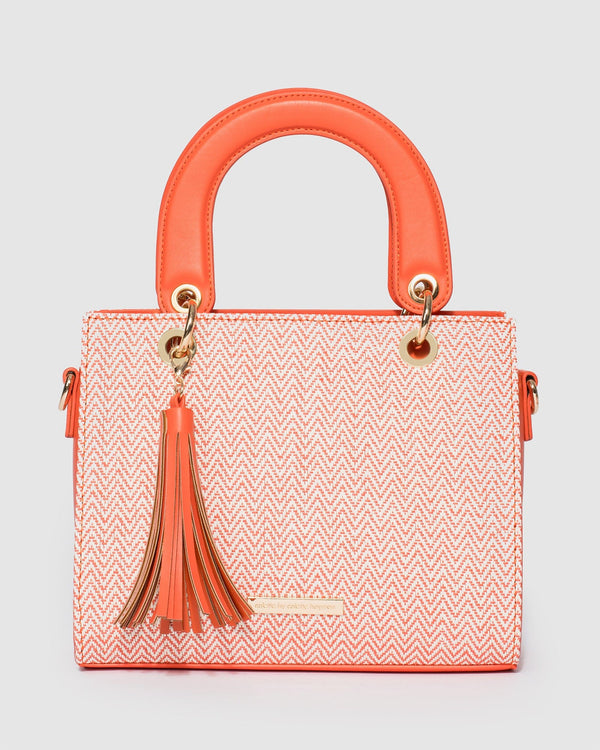 Colette by Colette Hayman Orange Ella Tassel Tote Bag