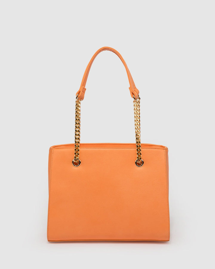 Colette by Colette Hayman Orange Megan Chain Handle Tote Bag
