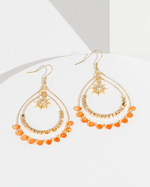 Colette by Colette Hayman Orange Star Hook Earrings